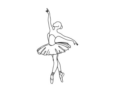 Sürekli kadın balerin çizimi..