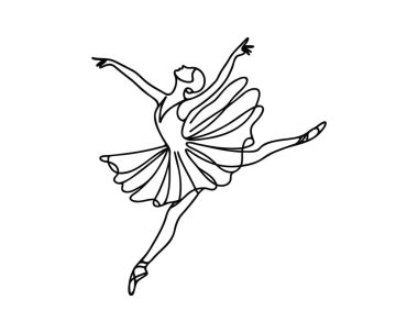 Sürekli kadın balerin çizimi..