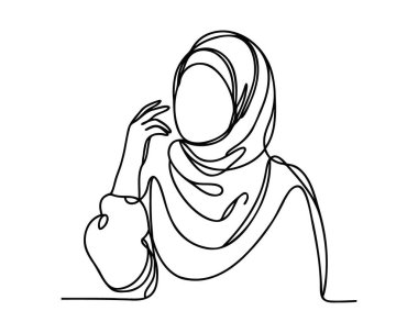 Sürekli bir satır Müslüman kadın çiziyor..