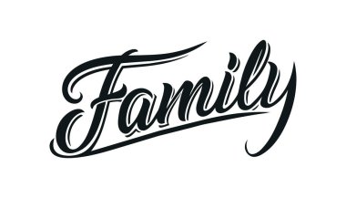 Pürüzsüz çizgileri olan bir aile yazısı. Minimalist el yazısı çizimleri