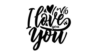 Seni seviyorum. Harf yazı tipi, el çizimi. Bireysel yazı tipi. Aşk ilanı. Çarpık yazıtlar