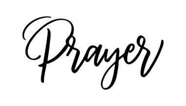 PRAYER siyah vektör monolin kaligrafi pankartı