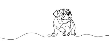 Köpek. Bir çizgi çizimi vektör illüstrasyonu