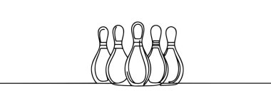 Bowling sahasında bir sıra sıra bovling lobutları.