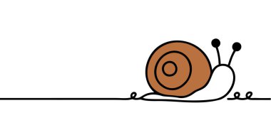 Salyangoz sürekli tek çizgi halinde izole edilmiş.,