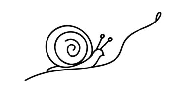 Salyangoz sürekli tek çizgi halinde izole edilmiş.,