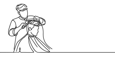 Berber dükkanında saç keserken sürekli sıra çiziliyor..