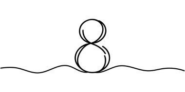 Devamlı çizgi çizme tarzında 8 numara. Sekizinci satır sanatı. Vektör illüstrasyonu.