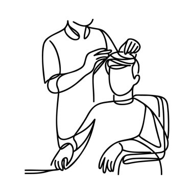 Berber dükkanında saç keserken sürekli sıra çiziliyor..