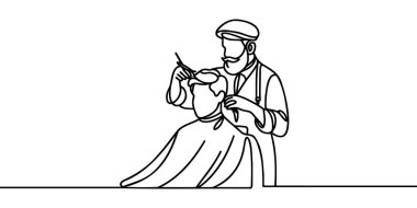 Berber dükkanında saç keserken sürekli sıra çiziliyor..