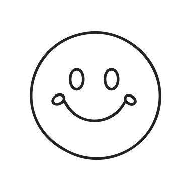 Sürekli gülümseyen bir çizgi beyaz arkaplanda izole edilmiş vektör çizimi.