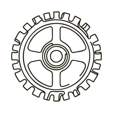 Tek vitesli tek çizgi. Vites tekerleğinin kesintisiz bir çizgisi