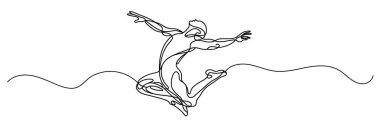 Dinamik dans kesintisiz tek bir çizgi çizme sanatı