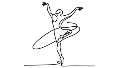 Dinamik dans kesintisiz tek bir çizgi çizme sanatı