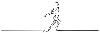Dinamik dans kesintisiz tek bir çizgi çizme sanatı