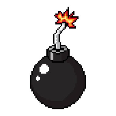 piksel sanat illüstrasyonu çizim çizimi bit tasarım karakter simgesi set of bomb tboom.