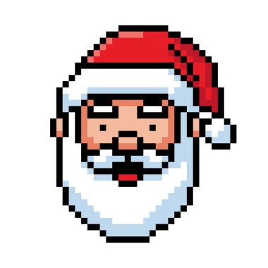 Resim Noel Baba emojisi retro Noel simgesi beyaz arkaplanda izole.
