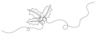 Noel kutsallığı. Noel süsü. Sürekli düzenlenebilir satır çizimi