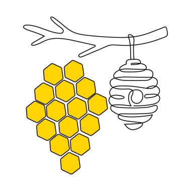 Arı kovanı ve bal peteği çizimi sürekli olarak düzenlenebilir bir satırda yapılır..