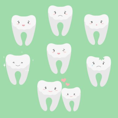 Çizgi film duyguları karakterlerin dişleri.