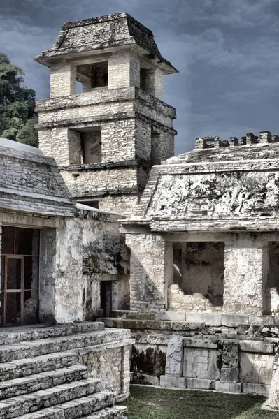 Palácový Komplex Palenque Chiapas Mexiko — Stock fotografie