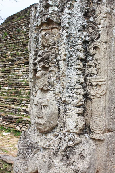 Kral Zots Choj Muan Tonina Maya Stela Chiapas Meksika — Stok fotoğraf