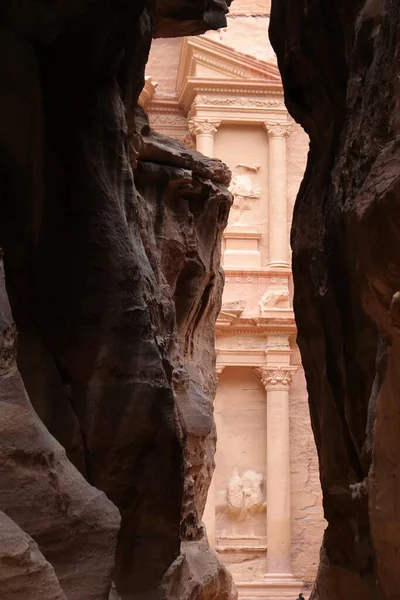 Tesoro Jazneh Ciudad Del Templo Petra Jordania Medio Oriente — Foto de Stock