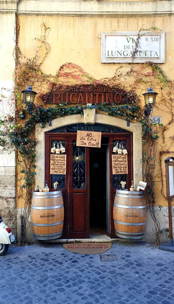 Ρώμη Ιταλία Φεβρουαρίου 2020 Διάσημο Εστιατόριο Rugantino Στο Trastevere Μια Φωτογραφία Αρχείου