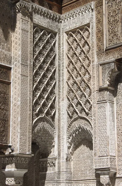 Dekorációk Egy Iszlám Madraszában Marokkó — Stock Fotó