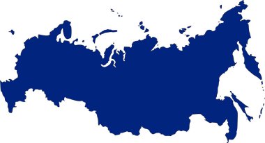 Rusya haritası mavi renkle dolu