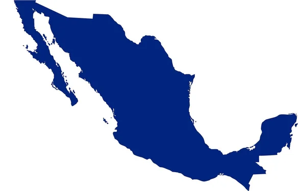 Карта Мексики Наповнена Синім Кольором — стокове фото