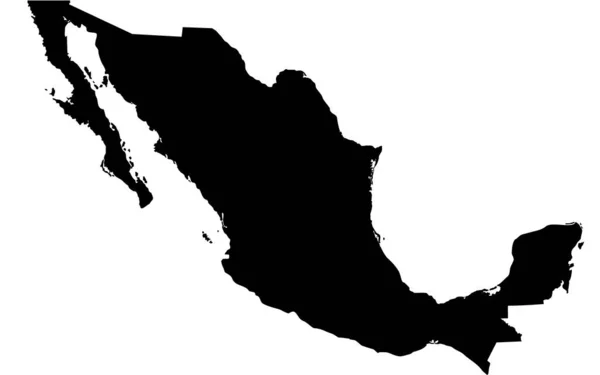 Mapa Mexika Plná Černé Barvy — Stock fotografie