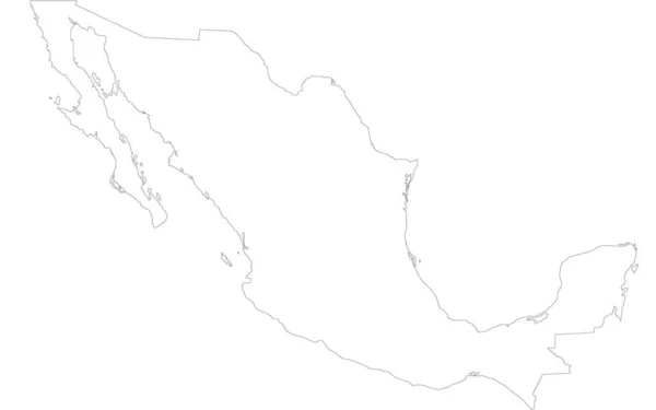 Mapa México Cheio Cor Branca — Fotografia de Stock