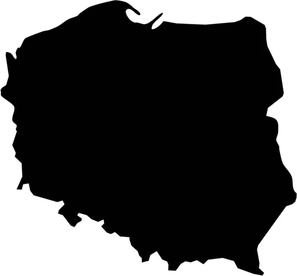 Mapa Polônia Cheio Cor Preta — Fotografia de Stock