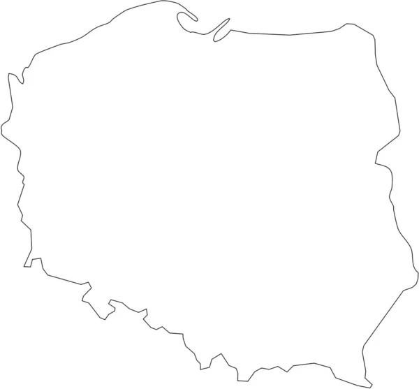 Mapa Polônia Cheio Cor Branca — Fotografia de Stock