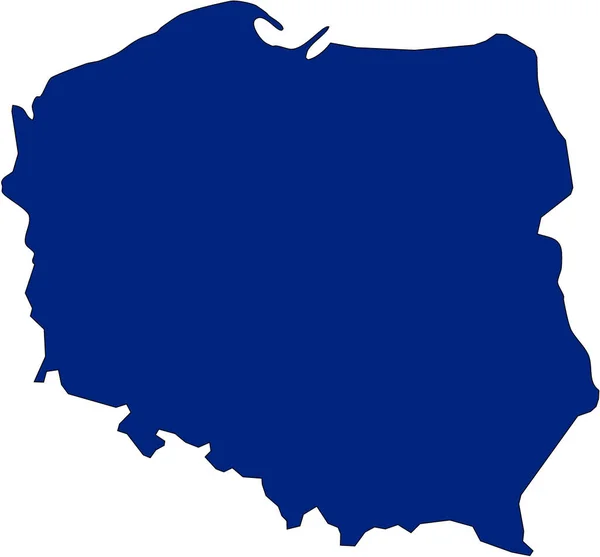 Polonya Haritası Mavi Renklerle Dolu — Stok fotoğraf