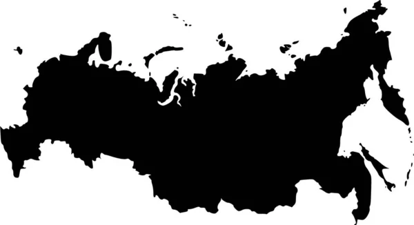 黒い色で満たされたロシアの地図 — ストック写真