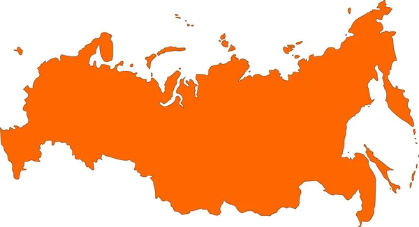 Mapa Rusia Lleno Color Naranja —  Fotos de Stock