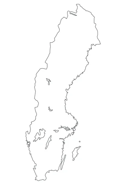 Χάρτης Της Σουηδίας Γεμάτο Λευκό Χρώμα — Φωτογραφία Αρχείου