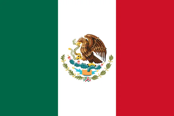 Oficjalna Flaga Meksyku — Zdjęcie stockowe