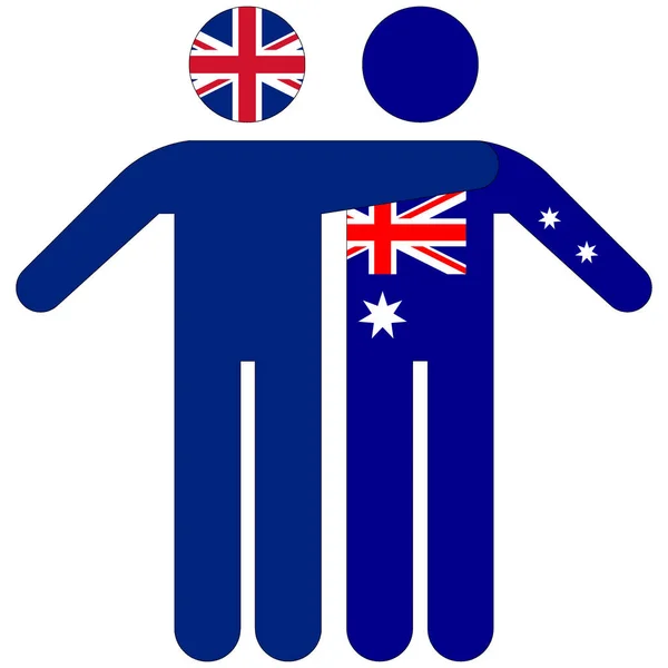 Großbritannien Australien Freundschaftskonzept Auf Weißem Hintergrund — Stockfoto
