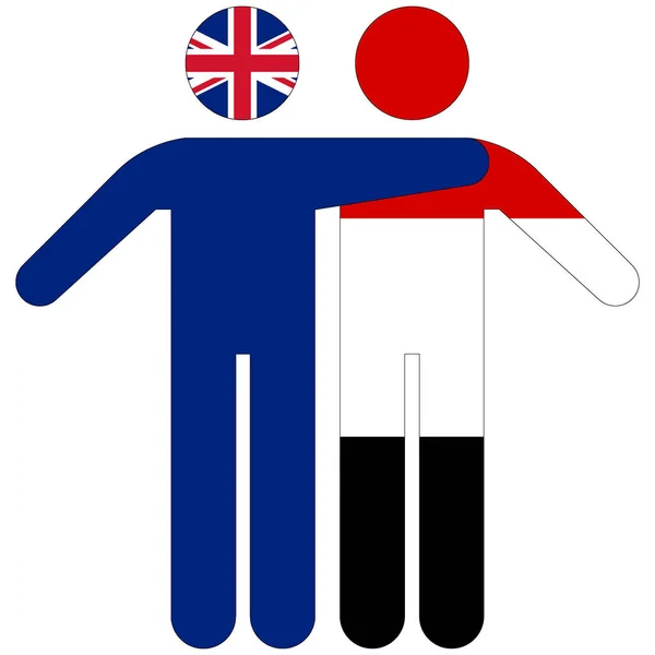 Reino Unido Iêmen Conceito Amizade Fundo Branco — Fotografia de Stock