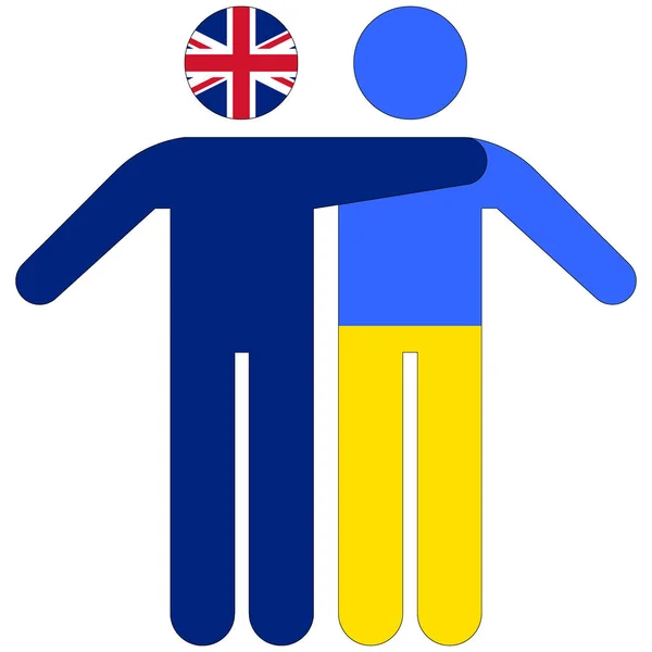 Egyesült Királyság Ukrajna Barátság Koncepció Fehér Alapon — Stock Fotó