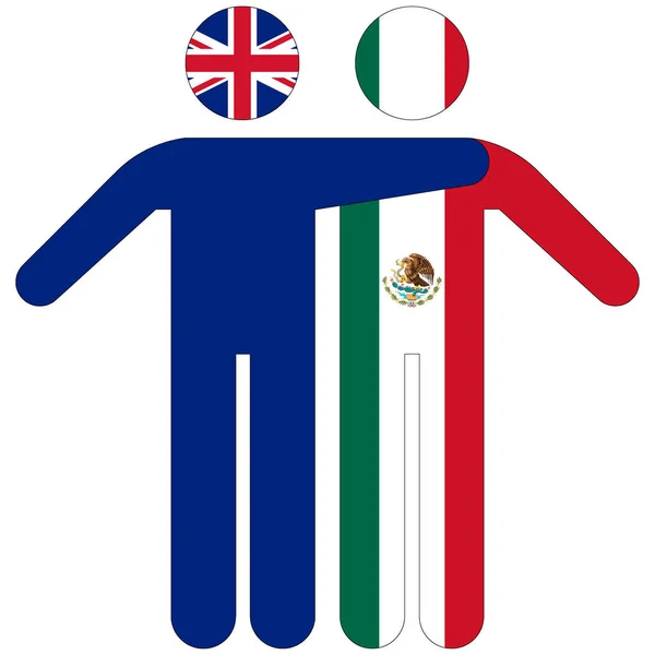 Egyesült Királyság Mexikó Barátság Koncepció Fehér Alapon — Stock Fotó