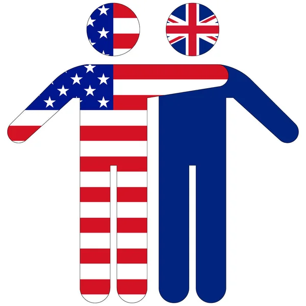 Eua Reino Unido Conceito Amizade Sobre Fundo Branco — Fotografia de Stock