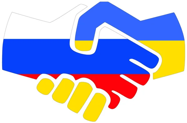 Oroszország Ukrajna Kézfogás Megállapodás Vagy Barátság Szimbóluma — Stock Fotó