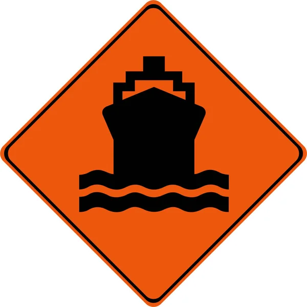 Figyelmeztető Jel Hajó Szimbólumával — Stock Fotó