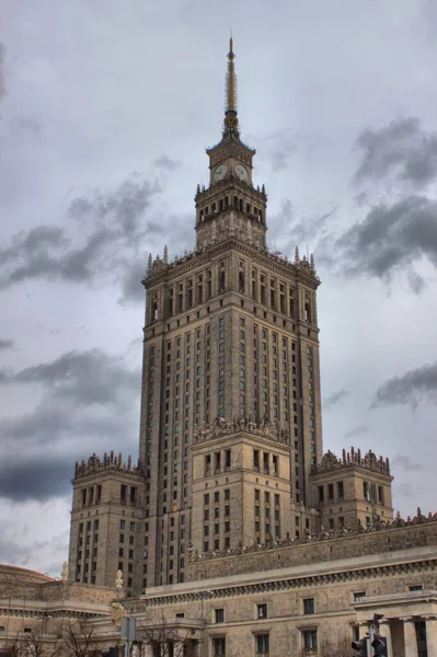 Palast Der Kultur Und Wissenschaft Warschau Polen — Stockfoto