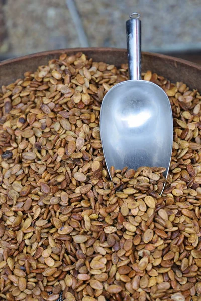 Homemade Roasted Salty Pumpkin Seeds — Stock Photo, Image