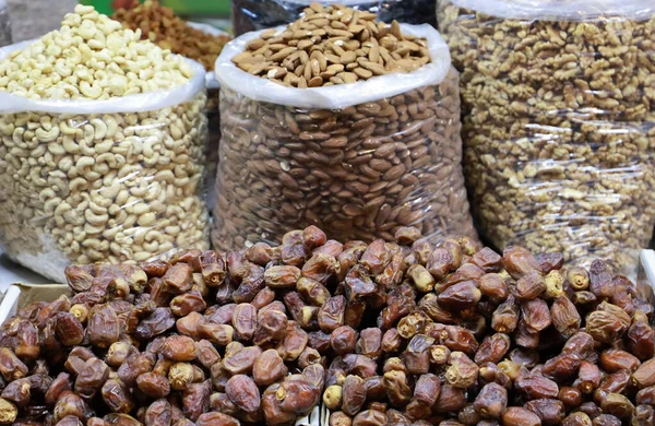 Trockenfrüchte Einem Marktstand Marokko — Stockfoto